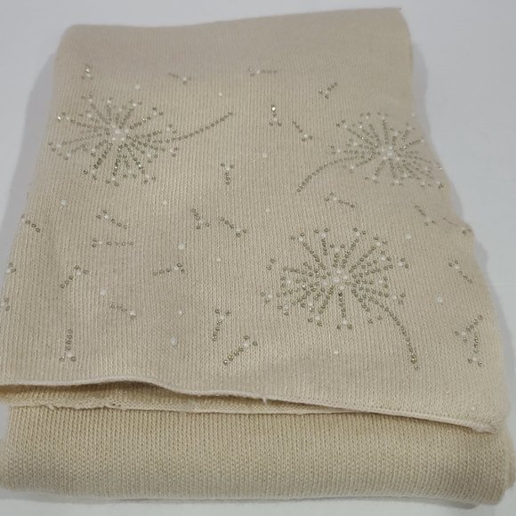 WOOL & ANGORA SCARF WITH PEARL & STONE BEAD DETAIL - Picture 5 of 9